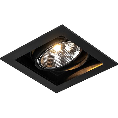 QAZQA Foco empotrable moderno negro 18 cm regulable - Artemis 111 (1/4)