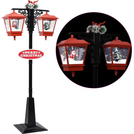 Lampadaire de Noël avec Père Noël Noir et rouge 81x40x188cm PVC (1/5)