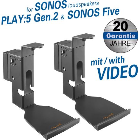 Transmedia - Soporte de Pared para Altavoces SONOS Play 5 Gen.2 (2 Unidades), Color Blanco