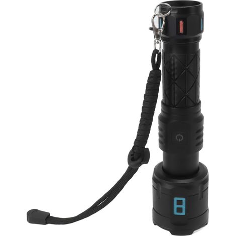 Lampes torches LED rechargeables 10 000 lm, 5 modes, ultra-lumineuses et étanches, avec bande fluorescente pour les situations d'urgence. (1/5)