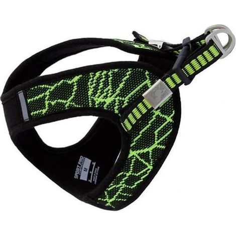 Harnais chien confortable gilet laisse collier pour chien moyen grand petit, accessoires animaux ceinture sangles, fourniture promenade chien vert taille M