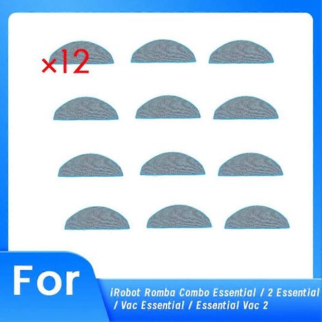 Lot de 12 chiffons de nettoyage pour aspirateur robot iRobot Romba Combo Essential / 2 Essential / Vac Essential / Essential Vac 2 (1/5)