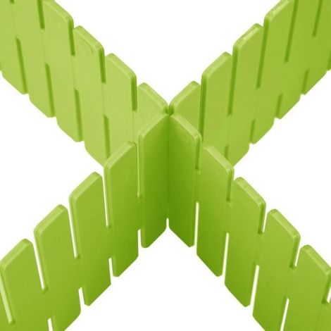 Bardusch - Diviseur d\'organisateur de tiroir - - Réglable - 4 pièces - Rangement domestique - Vert (1/4)