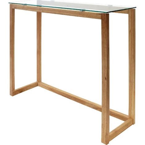 Console Design Bois & Verre "Quality" 100cm Naturel (1/4)