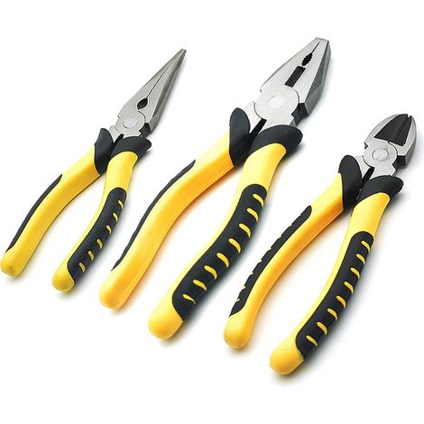 Lot de 3 pinces robustes : pince universelle de 20,3 cm, pince coupante diagonale de 15,2 cm, pince à long bec de 15,2 cm avec poignées souples (1/5)