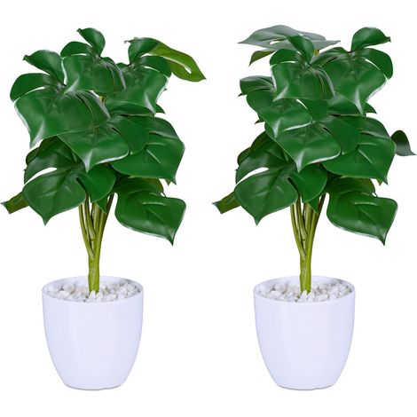 Juego de 2 plantas artificiales Monstera