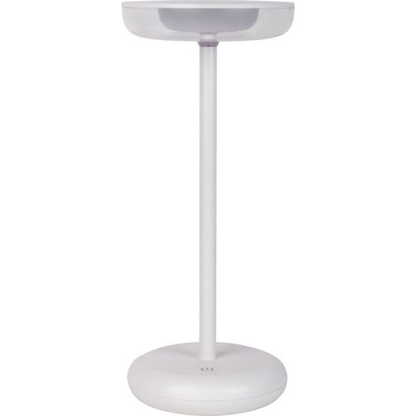 Lampe de table sans fil intérieur et extérieur métal et plastique blanc tactile H 26 cm - PANGIVO (1/5)