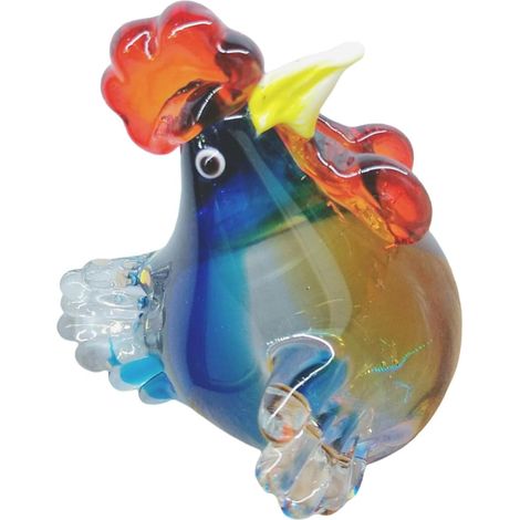 Coq Décoratif en Verre Artisanal, Figurine de Coq Vintage pour Décoration Intérieure, Ornement de Bureau et Chambre, Présent Fête et Pendaison de Crémaillère, Décoration de Table (1/5)