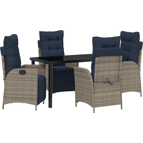 Maison Exclusive - Ensemble de salle à manger pour jardin 5 pcs Gris et Noir Rotin (1/5)