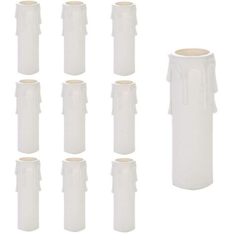 Lustre Plastique Bougies, 10 Pièces Lustre Bougie Goutte, Bougies Lustre Tubes, Bougies Gouttes Tubes, Lustre Manches Bougie, Lustre Bougies Couvre, Tubes Lustre, Accessoires Lustre, Blanc (25100mm) (1/5)