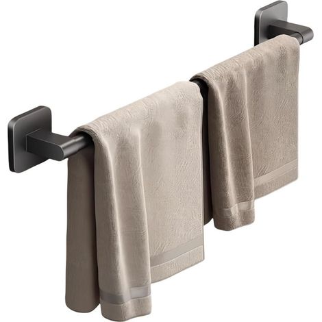 Wandmontierter Handtuchhalter ohne Bohren - Badezimmeraccessoires (grau 40 cm) (1/4)