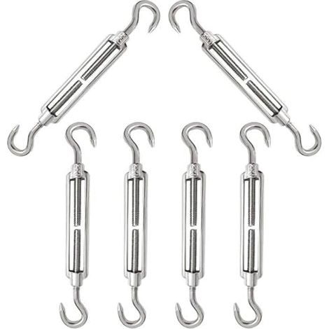 Spannschloss, Drahtspannschlosshaken und Haken, 6-teiliges Kabelspannschloss, Edelstahl-Spannschloss, M6 Edelstahl-Kabelspannschloss, Kabelspannschlossschraube, Edelstahl-Kabelspannschloss, M6-Spannsc (1/5)