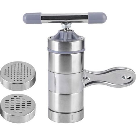 Machine à Pâtes Manuelle Acier Inox, Presse Pâtes DIY avec 2 Moules pour Cuisine Maison (1/5)