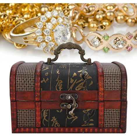 Boîte à Bijoux en Bois de Style Chinois Vintage - Écrin de Présentation Décoratif Antipoussière (1/5)