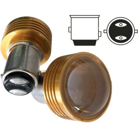Coppia 2 Lampade Led BAY15D 1157 P21/5W Con 1 Power Led Da 2W Bianco Freddo 6000K 12V 2W