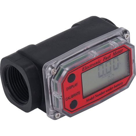 Elektronischer Turbinen-Durchflussmesser (1,3 Zoll), digitaler Kraftstoffmesser mit Digitalanzeige, Stromversorgung 2,3-3,3 V, Farbe: rot. (1/5)