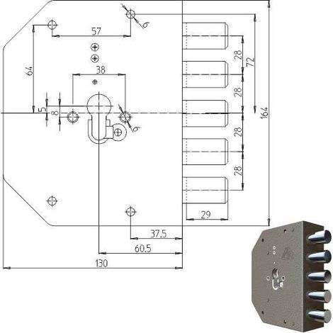 Serratura Sicura Semplice Dx Cilindro 2000Pe Cr