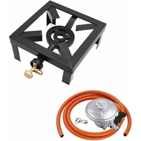 8KW gaz anneau d'ébullition brûleur en fonte grand réchaud à GPL extérieur cuisinière cadre en fer Portable contrôle des incendies poêle (1/4)