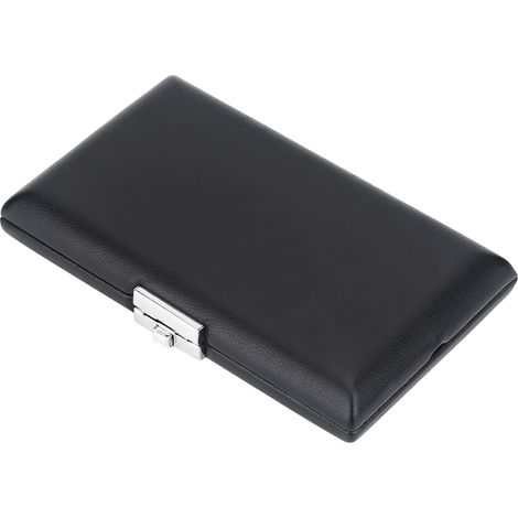Étui rigide en simili cuir noir pour anches de basson, boîte de rangement avec fentes pour 6 anches, protection durable et pratique. (1/5)