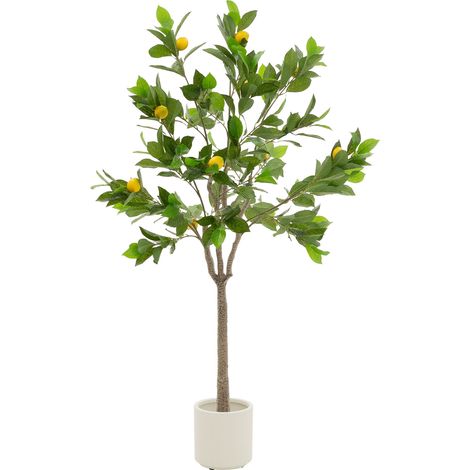 ML-Design Plante Artificielle Citronnier 160 cm Faux Arbre Décoratif Imitation Réaliste en Plastique avec Fruits de Citron Pot Inclus pour Intérieur ou Extérieur Deco Maison Salon Cuisine Bureau