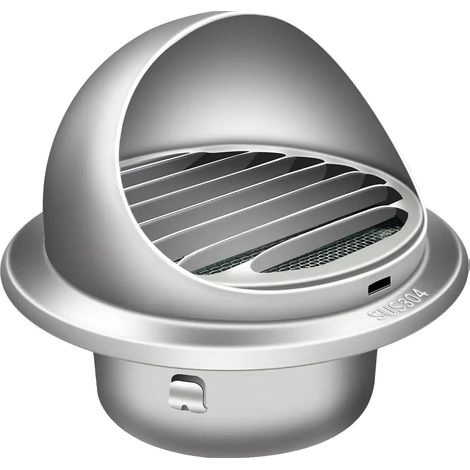Rejilla de ventilación, acero inoxidable 304, protección contra insectos, gris claro, diámetro 100 mm (1/2)