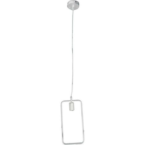 Trade Shop - RECHTECKIGE AUFHÄNGUNG DECKENLEUCHTER MODERNE LAMPE E27 B35-Q BEFESTIGUNG - Weiß (1/2)