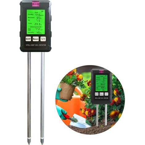 Tester de Sol 6 en 1 Numérique – Mesure pH Humidité Température Fertilité – pour Plantes Jardin Agriculture (1/4)