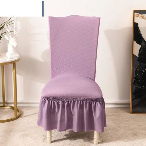 Housse de chaise, 2 pièces jacquard universelle housse de chaise housse de table de banquet (Pourpre) (1/4)