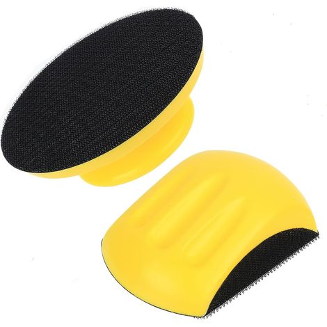 Cale À Poncer - Rond Et Souris - 125 mm - Polyuréthane - Système Crochet Et Boucle - Pour Bois Métal Carrosserie - 2 Pièces