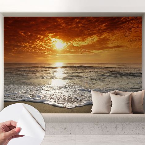 Tapetet Klebetapete für Wohnzimmer Schlafzimmer Küche - Wanddekoration Ozeanische Wellen 208x146 cm (1/5)