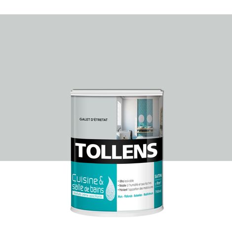 Tollens – Peinture satin ultra résistante pour cuisine et salle de bain – 0,75L – Résiste à l'humidité et aux moisissures – Rendement 12m²/L