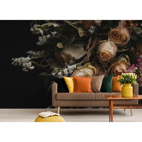 Papier Peint Floral - Bouquet Sombre - 150 x 250 cm (1/2)