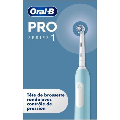 Oral-B Pro Series 1 elektrische Zahnbürste blau, Sensitive Clean, 1 Bürstenkopf, Drucksensor zum Schutz des Zahnfleisches