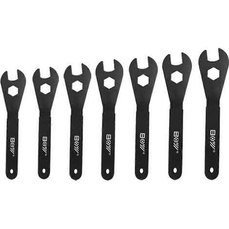 BOY 7-teiliges Fahrradnaben-Konusschlüssel-Set, Radachsenschlüssel, Pedalschlüssel, Reparaturwerkzeug 13-19 mm Fahrradkopf offener Konus (1/5)