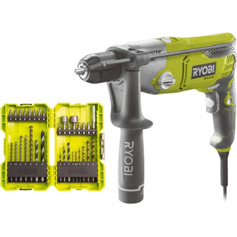 Pack RYOBI Perceuse à percussion RPD1010K - 1010W - Coffret 32 accessoires - RAK32DDMIX (1/5)
