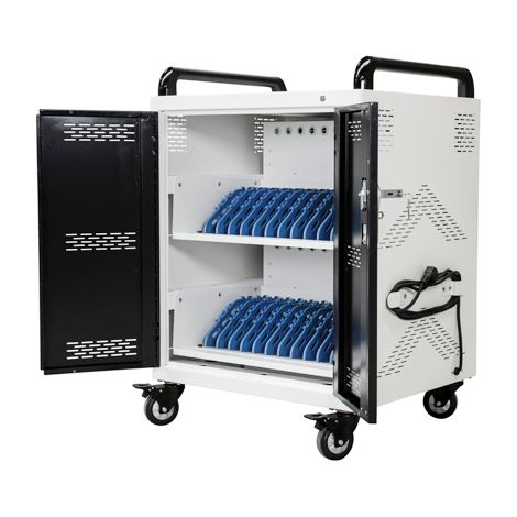 Laptopwagen - Safecart 24 PRO+ KOMPAKT - Platzsparende Aufbewahrung von 24 Laptops (1/5)
