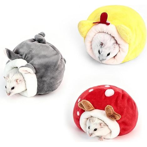 Nid De Hamster De Au Froid, avec Doublure en Peluche, Nid De Coton Chaud en Hiver, Adapté Aux Petits Animaux, Écureuils, Hérissons. (1/3)