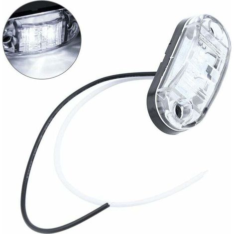 Rubberskin Side Marker Light 4X 2 LED Remorque Caravan Side Marker Light Lampe de dégagement étanche 12V 24V pour voiture Auto Truck (Blanc)lampe de gabarit remorque lider lampe de gab (1/4)