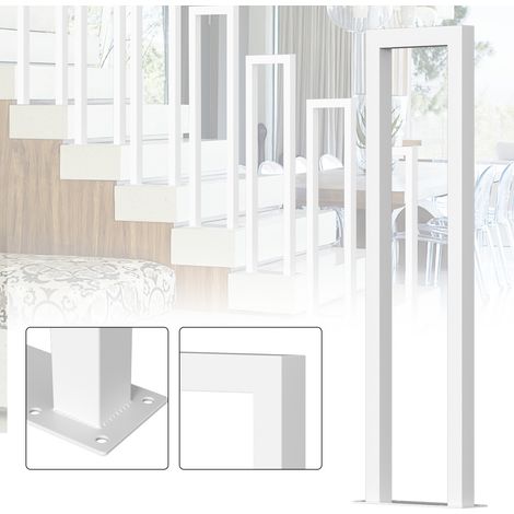 TolleTour Forma de U de 100 cm Hierro fundido Blanco Barandilla con revestimiento en polvo Asidero de escalera Sujeción segura
