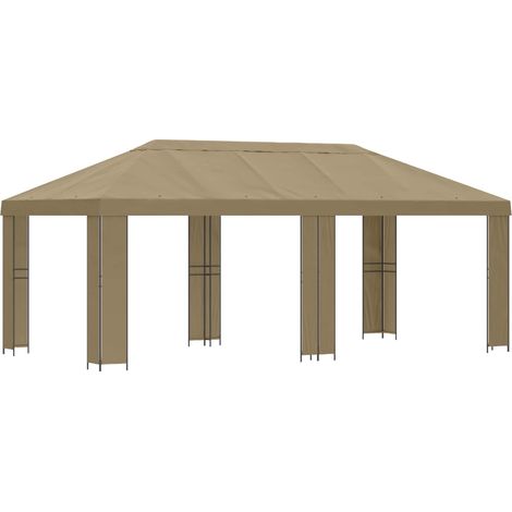 Gartenpavillon 6 x 3 m Beige Polyester und Stahl 190 gsm vidaXL (1/5)