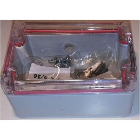 Boîtier Industriel - 1 Pièce - Polycarbonate - Capot Transparent - 120x80x55 mm - Usage Industriel - RAL 7035 (1/2)
