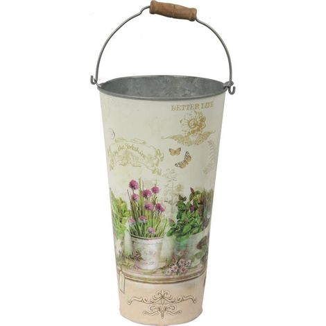 Copertura decorativa zincata in stile provenzale con motivo floreale a farfalla (1/3)