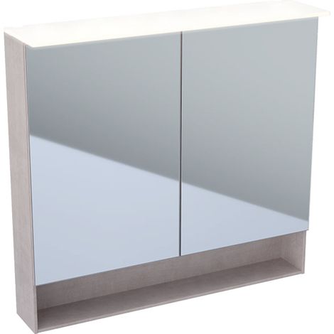 Armoire miroir GE Acanto avec éclairage, deux portes, 90x83x21,5 cm, Chêne Mystique (1/5)