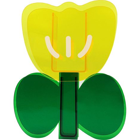 Vase décoratif en acrylique – Tulipe avec feuilles vertes – Style nordique minimaliste pour décoration intérieure (1/5)