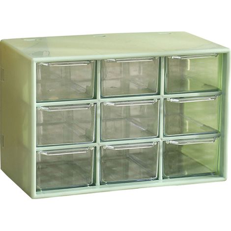 Boîte De Rangement Bureau - 9 Tiroirs Détachables - En Acrylique Transparent - Pour Artisanat Bureau Maison - 1 Pièce (1/5)