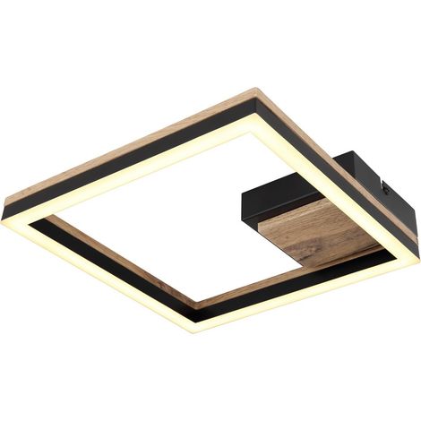 Plafonnier semi-encastré LED intégré noir mat carré LED 3000K