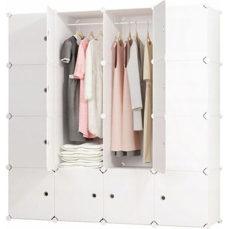 Armadio modulare bianco spaziosa 147x147x37 cm (1/3)
