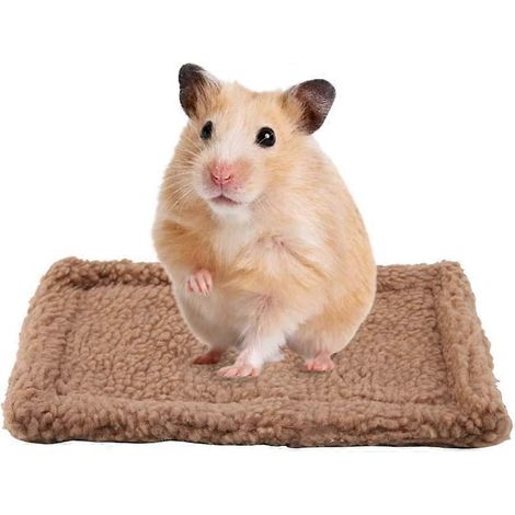 Lit/maison rectangulaire en peluche chaude pour petits animaux (cochons d'Inde, hamsters, souris, rats, chinchillas, lapins, hérissons, écureuils), tapis de couchage, coussin. Accessoires pour animaux (1/4)