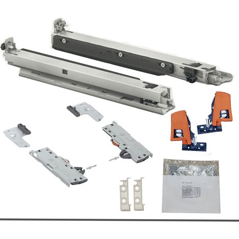 BLUM MOVENTO BLUMOTION S 760H Schubladenschienen, 400mm Bodenmontage Vollauszug 40kg, 1 Paar inkl. Kupplung und TIP-ON (1/5)