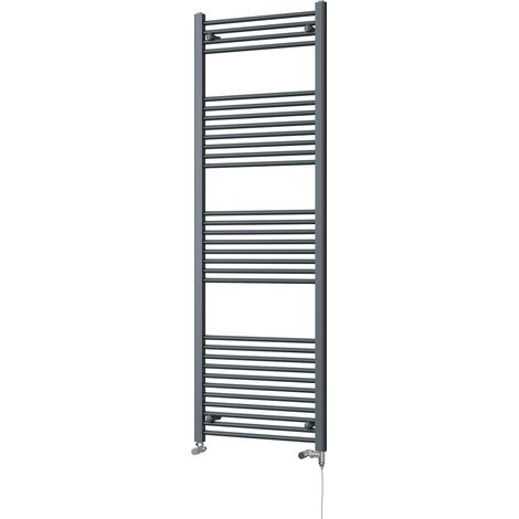 Zennor - Anthracite Dual Fuel Towel Rail H1800mm x W600mm Standard - Straight (1/3)